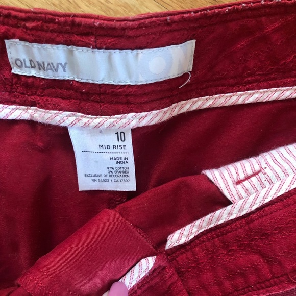 Old Navy Red Shorts size 10 Mid Rise - Picture 5 of 6